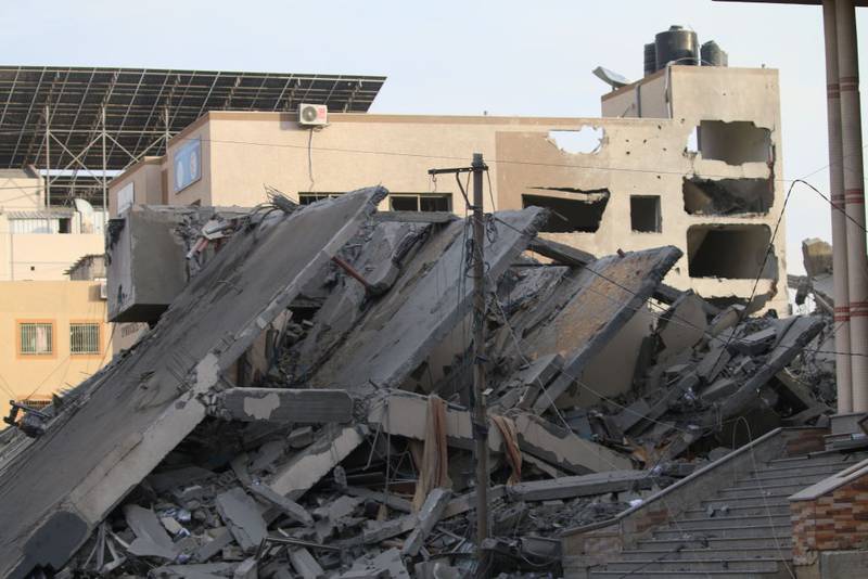 GAZA CITY, GAZA - OCTOBER 7: A general view of damage caused by Israeli air strikes on October 7, 2023 in Gaza City, Gaza. The Palestinian militant group Hamas launched a missile attack on Israel today, with fighters simultaneously crossing the border from Gaza. Israel has declared a state of war. (Photo By Ahmad Hasaballah/Getty Images)