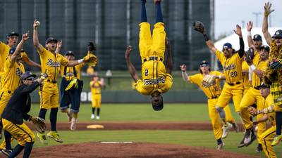 Brett Young joins the Savannah Bananas on the field for a little fun