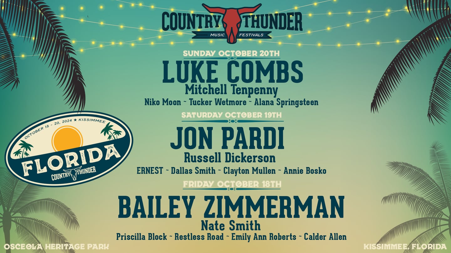 Just Announced - Luke Combs will Headline Country Thunder on Sunday Night