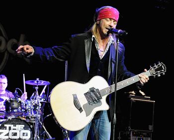 NEW YORK, NY - APRIL 15:  Bret Michaels performs at the Sing For Your Supper Campaign Launch at Hard Rock Cafe New York on April 15, 2014 in New York City.  (Photo by Jamie McCarthy/Getty Images)