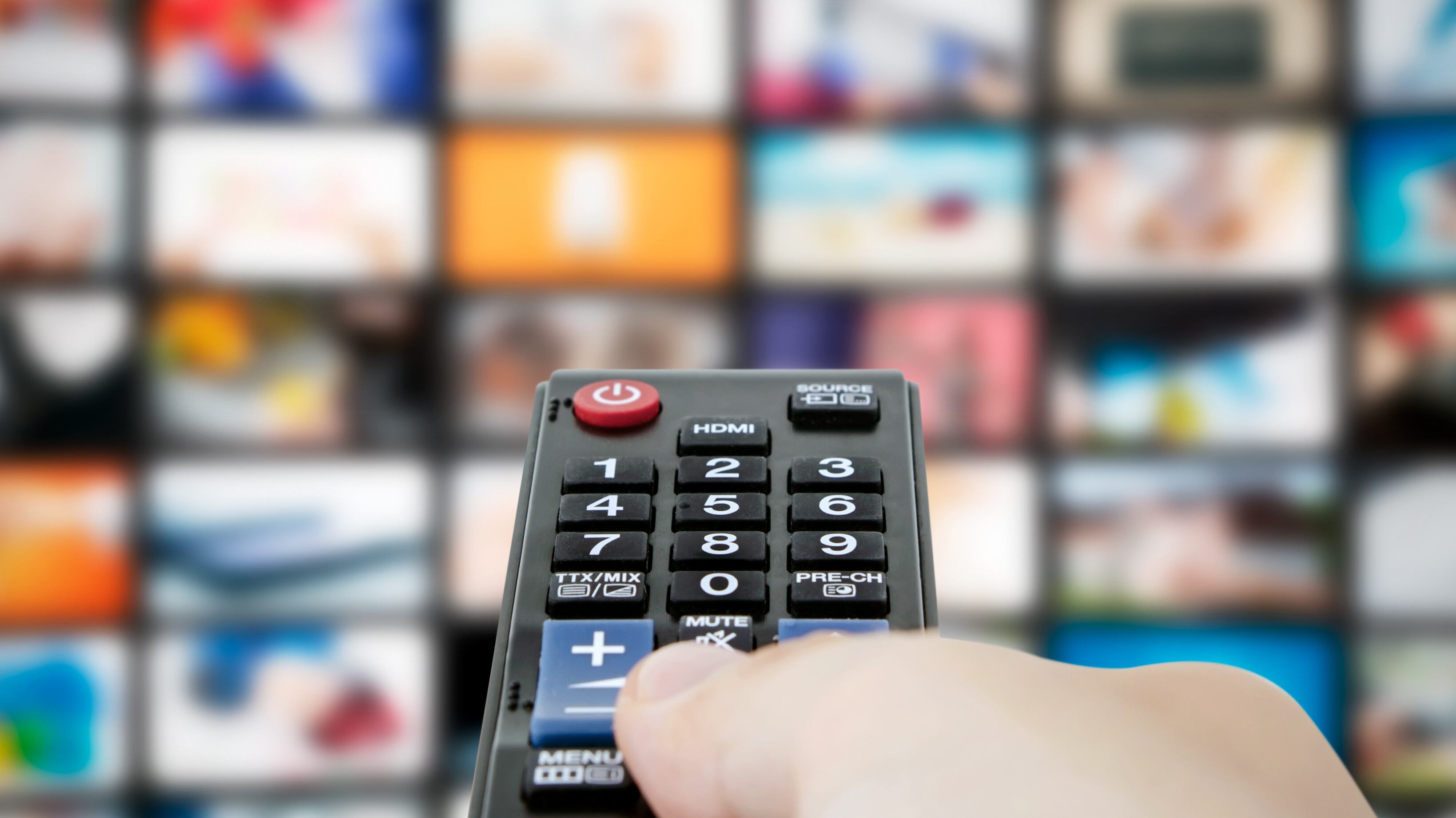 Multimedia video streaming web banner background. Television wall broadcasting concept